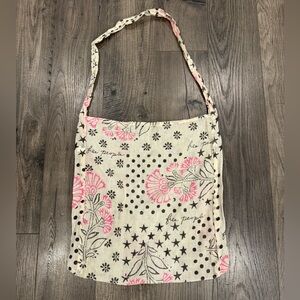 Free People Cloth Reusable Tote Bag Floral Dot Star Hippie Boho Cottagecore